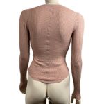 Intimately Free People One of the Girls Rose Mauve Henley Waffle Top Pink Size XS Photo 3