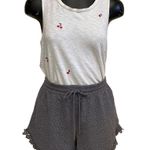 Kenzie Gray Cotton Eyelet Shorts Size Large White Photo 1