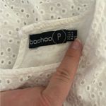 Boohoo Petite white eyelet short sleeve mini dress size 2 100% cotton Photo 2