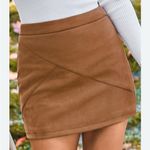 MANGOPOP New  Women’s Faux Suede Brown Skirt Size Medium NWT Photo 0