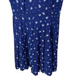 J Crew Factory Women’s Sz 4 Short Sleeve Dress Floral Collar Neck Tie A1771 Blue Photo 6