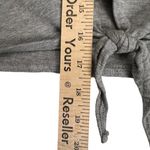 Disney Mickey Mouse Tie-Front Girls Crop Pullover Sweatshirt Gray, Size Small Photo 9