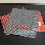 Calvin Klein striped Unisex signature scarf 70x 12, ombre red/grey Photo 0