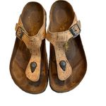 Birkenstock Papillio Gizeh Cork with Metalic Silver, Sz EU38 Photo 1