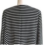 Roz & Ali Woman Black White Stripe Open Front 3/4 Sleeve Blazer Jacket Size 1X Photo 5