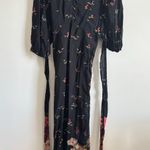 Anthropologie Feather Bone Wide Leg Jumpsuit Black Floral Boho V Photo 1