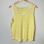 Caslon Butter Yellow and white Thermal tank top Women's size M, NWT Photo 1