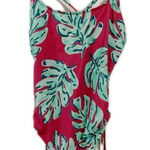 Pink and Green Leaf Print‎ Swimsuit Photo 0