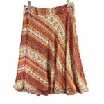 Laura Ashley Silk Midi Skirt Womens 4 Rust Red Ethnic Artsy Y2K Boho Hippie Photo 1