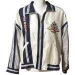 Petite Sophisticate Vintage 80s Windbreaker Jacket Woman’s Size Large Nautical Design Crest VGUC Photo 0