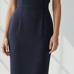 Eliza J  Midnight Blue One-Shoulder Dress Photo 0