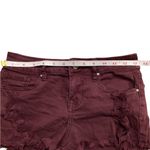 PacSun BULLHEAD Denim Co Women’s Burgundy Distressed Jean Shorts Pockets Stretch Red Size 25 Photo 7