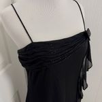 White House | Black Market  Ruffle Slip Evening Black Dress with Bow Photo 2