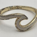 Pura Vida Gold Tone & White Enamel Wave Ring (8) Gold Photo 0