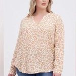 Torrid Cream Leopard Print Georgette Hi-Low Pullover Blouse Size M 00 Photo 0