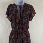 Jack by BB Dakota Jack Red Black Floral Ruffled Jumpsuit Size XS Photo 6
