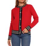 Petal and Pup NWT Women’s Yorkshire Red Contrast Hem Cardigan medium Photo 4