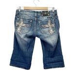 Miss Me  Bermuda Shorts Size 26 Embellished Cross Pockets Stretch Denim JE5837M Photo 8