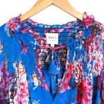 MISA Los Angeles Sabine in Digital Print Floral Blue Pink Mini Dress L Large Photo 6