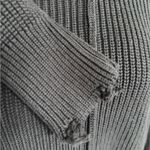 Bobi NWT  Black Shoulder Cut Out Distressed Turtleneck Sweater Army Green Size XL Photo 4