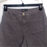 Kiczoy Women’s Cropped Dark Grey Wide Leg Pants High Rise Size Medium Gray Photo 3