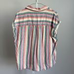 Orvis ‎ Classic Collection Women's Striped Linen Blend Button-Down Top Photo 5