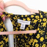Topshop Womens Dress Size 12 Black Yellow Floral Midi Boho Romantic Cottage 90s Photo 5