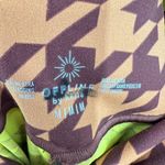 Aerie ‎ Real Me Xtra 7/8 Leggings Brown Yellow Neon Houndstooth Women's Medium Photo 3