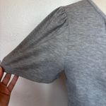 Solid Gray Pleated Short Sleeve Top Size L Photo 2