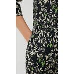 Tuckernuck Verdant Iris Royal Shirt Dress Size S NWT Cotton Floral Pockets Black Photo 3