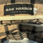 SAG HARBOR‎ women’s plaid Brown Career Skirt Office Retro size 12 with pockets Tan Photo 2