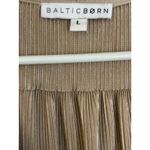 Baltic Born Athena Gold Pleated Faux Wrap Maxi Dress Flutter Sleeve Large Photo 3