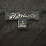 Blāshe Women's Small Black Cropped Smocked Hem Plunging Neck Long Sleeved Top Photo 7