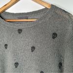 Wooden Ships  Paola Buendia Grey Mini Skull Print Sweater Size S/M Photo 5