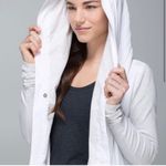 Lululemon  blissed out wrap hooded‎ jacket in white gray cross hood Small 6 Photo 1