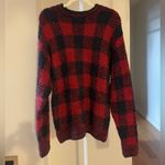 SKIMS NWT Black and Red Plaid Buffalo Check Super Soft Sweater Size L / XL Photo 1