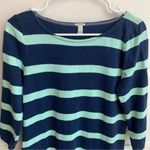 J.Crew  Blue & Mint Green Striped Shirttail Dress Photo 4