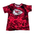 Majestic Travis Kelce Kansas City Chiefs Red Tie Dye Short Sleeve Tee Small Photo 0