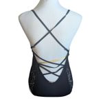 Laundry by Shelli Segal  Black Crochet Lace Up Back One Piece Photo 3