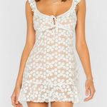 Majorelle  Sunbeams Floral Embroidered Mini Dress, White, Small Photo 0