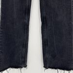 ZARA Black High Rise Full Length Wide Leg Jeans Raw Hem Rigid Women's Size 0 Photo 3