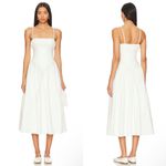 Majorelle Austin Dropwaist Cotton Poplin Midi Dress In Soft White Photo 1