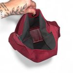 Elegant Burgundy Suede Hobo Bag Red Photo 4
