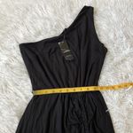 Bebe Women’s high low asymmetrical braid details one shoulder dress in BLACK XS Photo 7