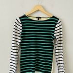 J.Crew Waffle Knit T Shirt Stripe Combo Yellow Green F8813 Long Sleeve Photo 2