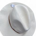Old Navy NWT Straw-Style Fedora Hat S/M Cream Synthetic Leather Band Photo 2