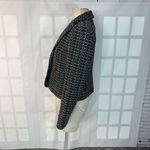 Ann Taylor Black White One Button Shawl Lapel Lined Tweed Blazer Size 6 Photo 5