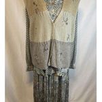 Napa Valley Outfit Set Women’s Size L Rayon 3 Piece Skirt, Blouse & Vest Blue Size L Photo 0