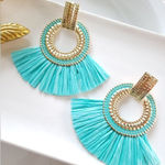 Free People New! FP Amber Raffia Earrings Photo 0
