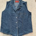 At Last Athlas blues Blue Denim Sleeveless Vest size M Photo 0